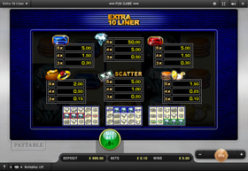 Extra 10 Liner - Merkur Spielautomat - Paytable