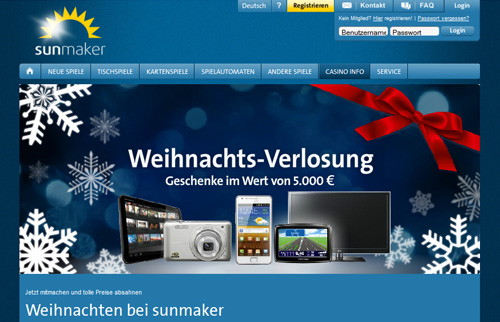 Sunmaker - Weihnachts-Verlosung Sunmaker - Weihnachts-Verlosung