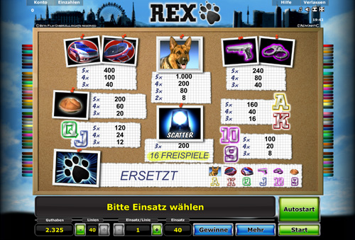 Rex Slot von Novomatic Rex Slot von Novomatic