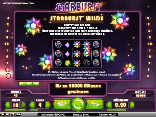 Starburst Auszahlungstabelle Starburst Auszahlungstabelle