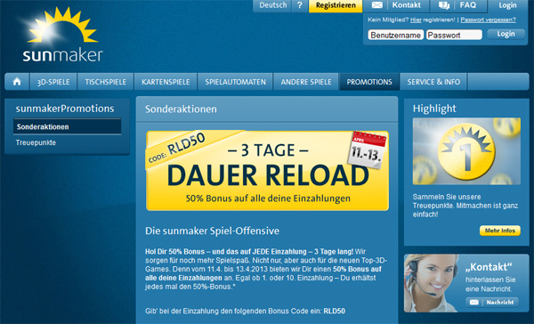 Sunmaker - Dauer Reload Bonus