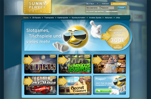 3D Videoslots bei Sunny Player