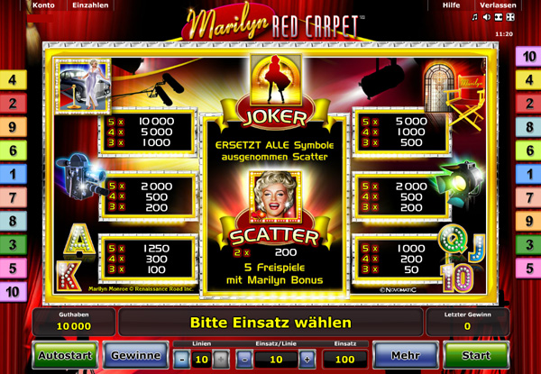 Marilyn Red Carpet Slot