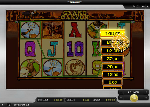 Grand Canyon Spielautomat - Risikoleiter