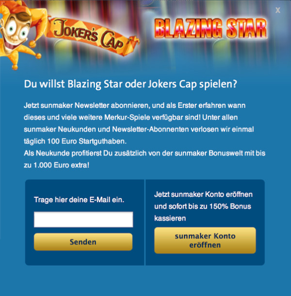 Blazing Star und Jokers Cap - Sunmaler Pop-up