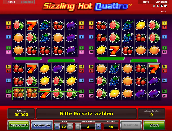 Sizzling Hot Quattro Novoline Spielautomat